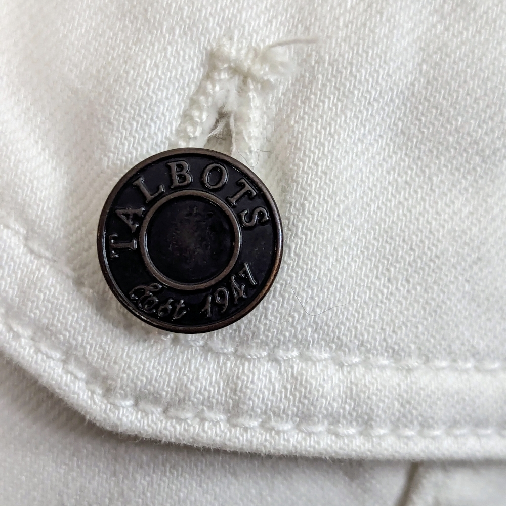 Talbot's White Classic Jean Jacket Size Large - Picture 5 of 10